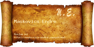 Maskovics Endre névjegykártya